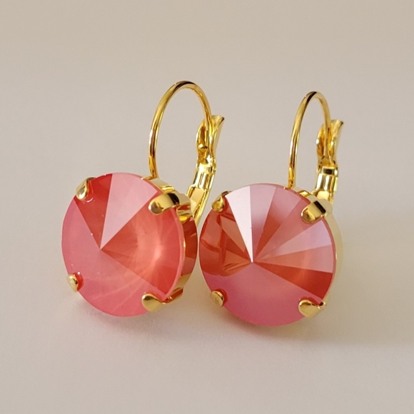 Austrian Crystal Earrings in Gold - Picture 7 of 10